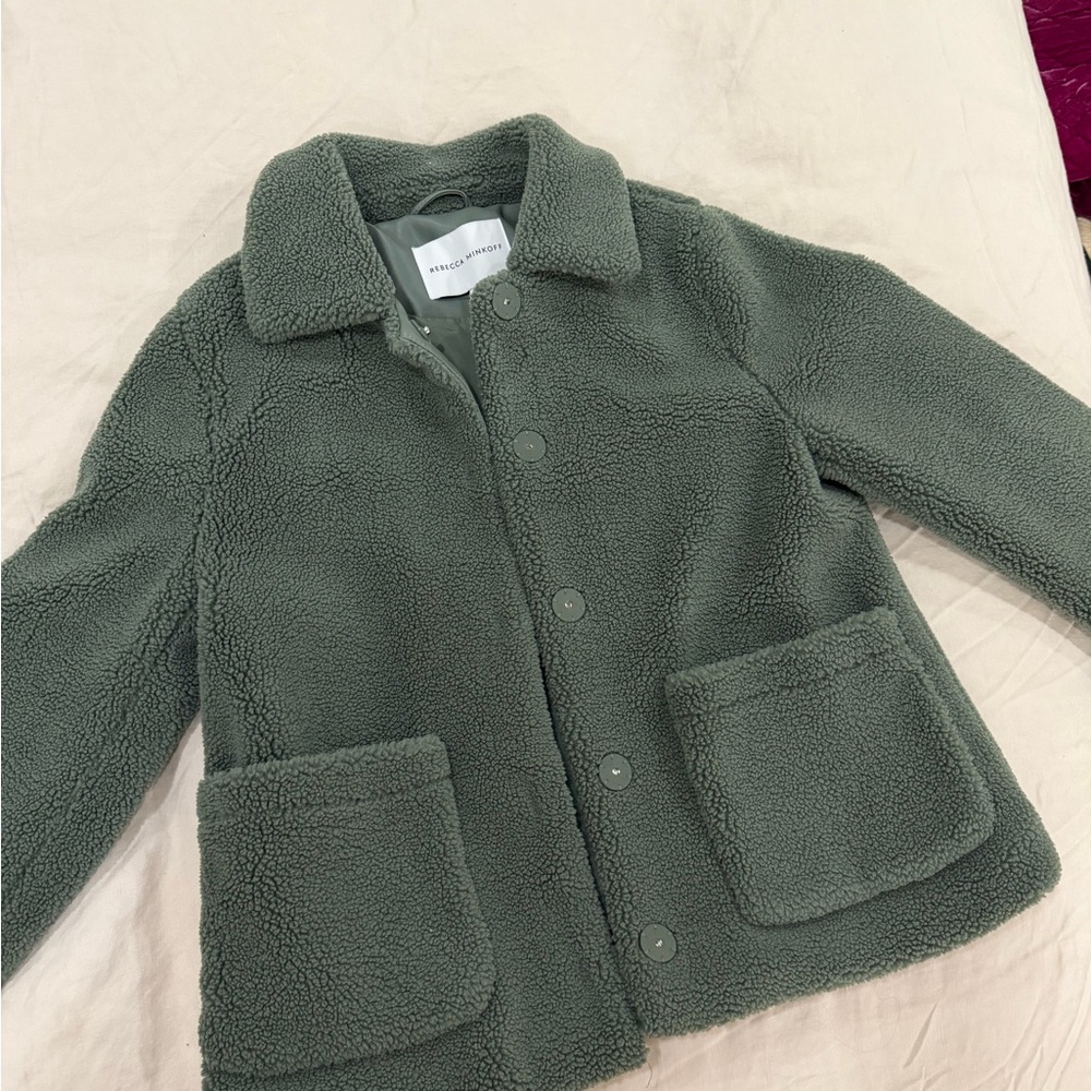 Rebecca Minkoff womens Olive Sherpa Coat